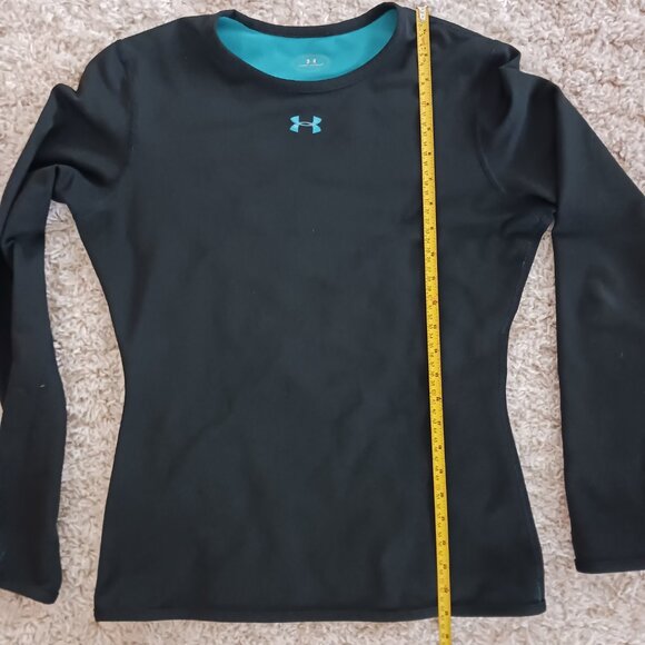 Under Armour Women's Reversable Fitted Shirt Size Medium Teal Black Corpore - Picture 8 of 9
